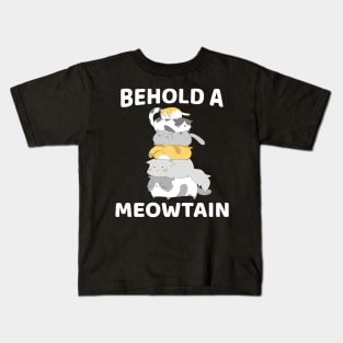 Meowtain Funny Cat Mountain For Cat Lovers Kids T-Shirt